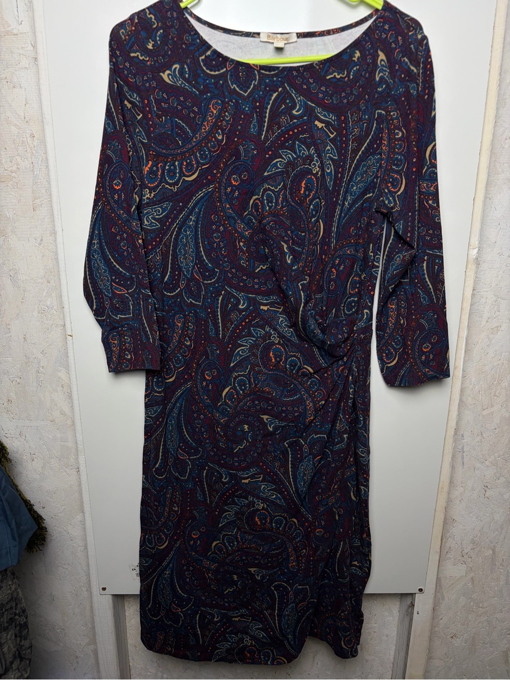 Barbour paisley faux wrap dress sz 12
